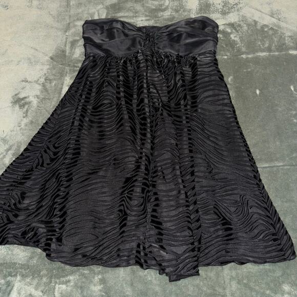 Y2K 2007 Express Silk Little Black Dress Strapless Women's Size 8 Coquette - Picture 10 of 10